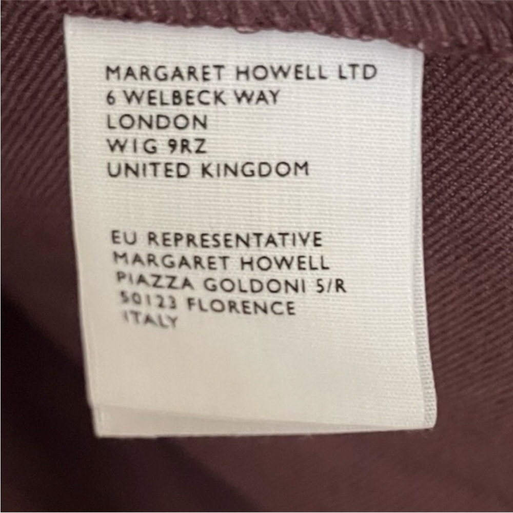 Margaret Howell Linen blend Pleated Midi Skirt in Burgundy/Deep Plum - Picture 8 of 10
